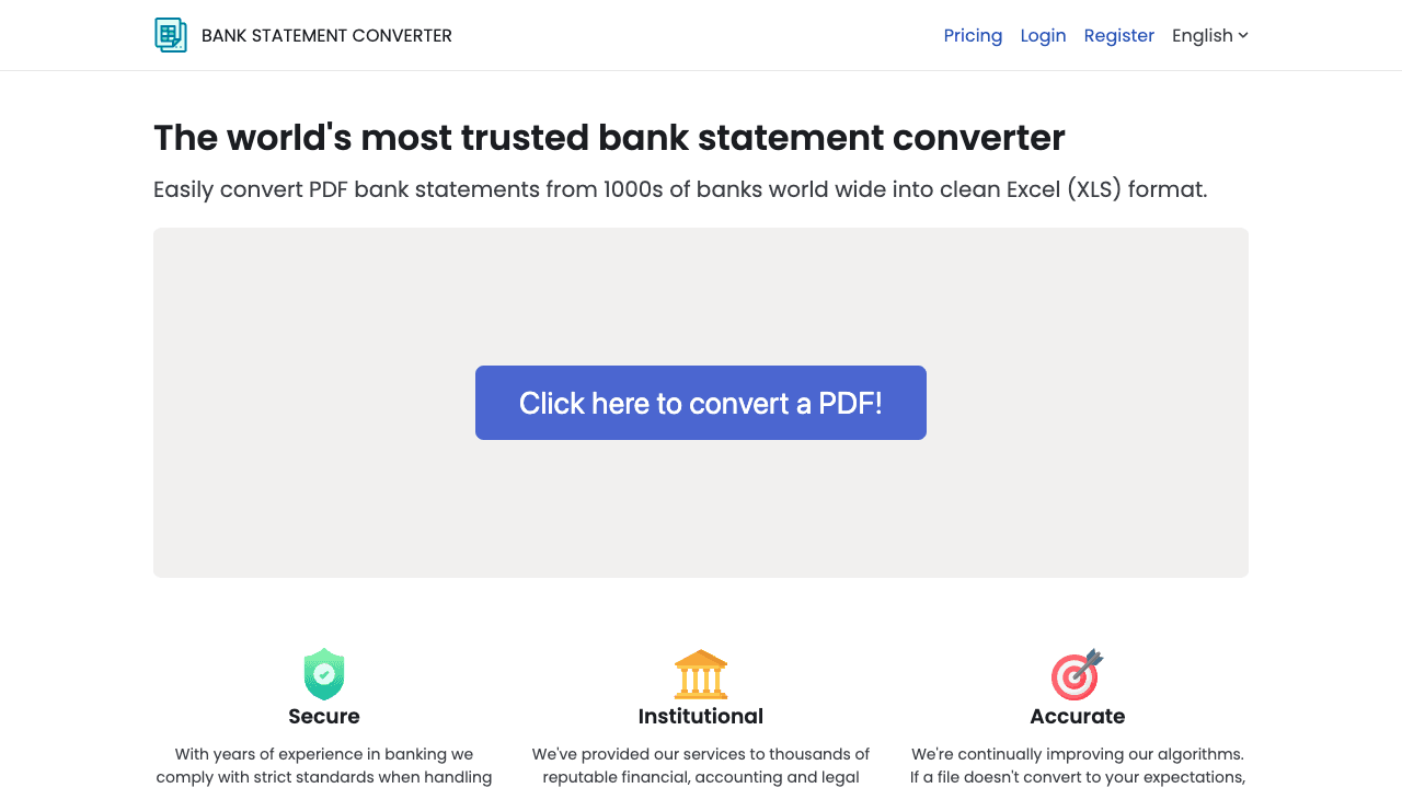 Screenshot of Bank Statement Converter