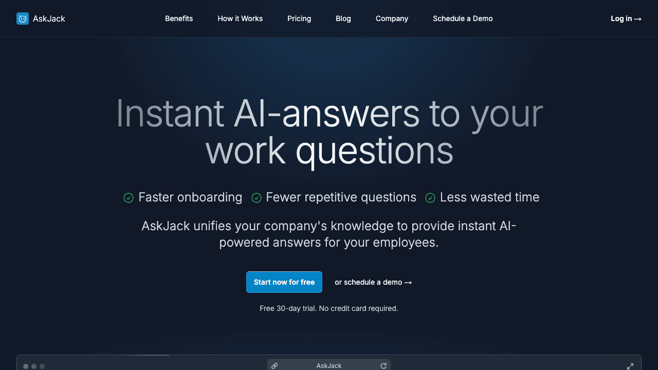 Screenshot of AskJack