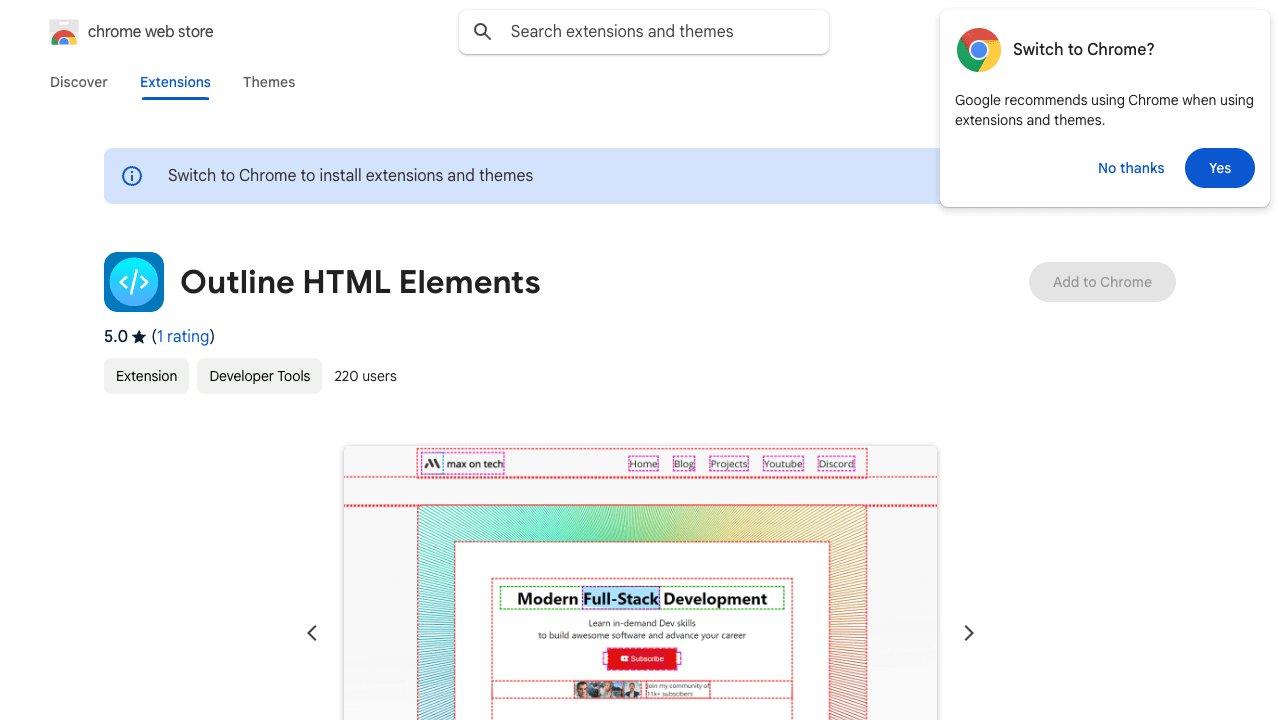 Screenshot of Outline HTML Elements