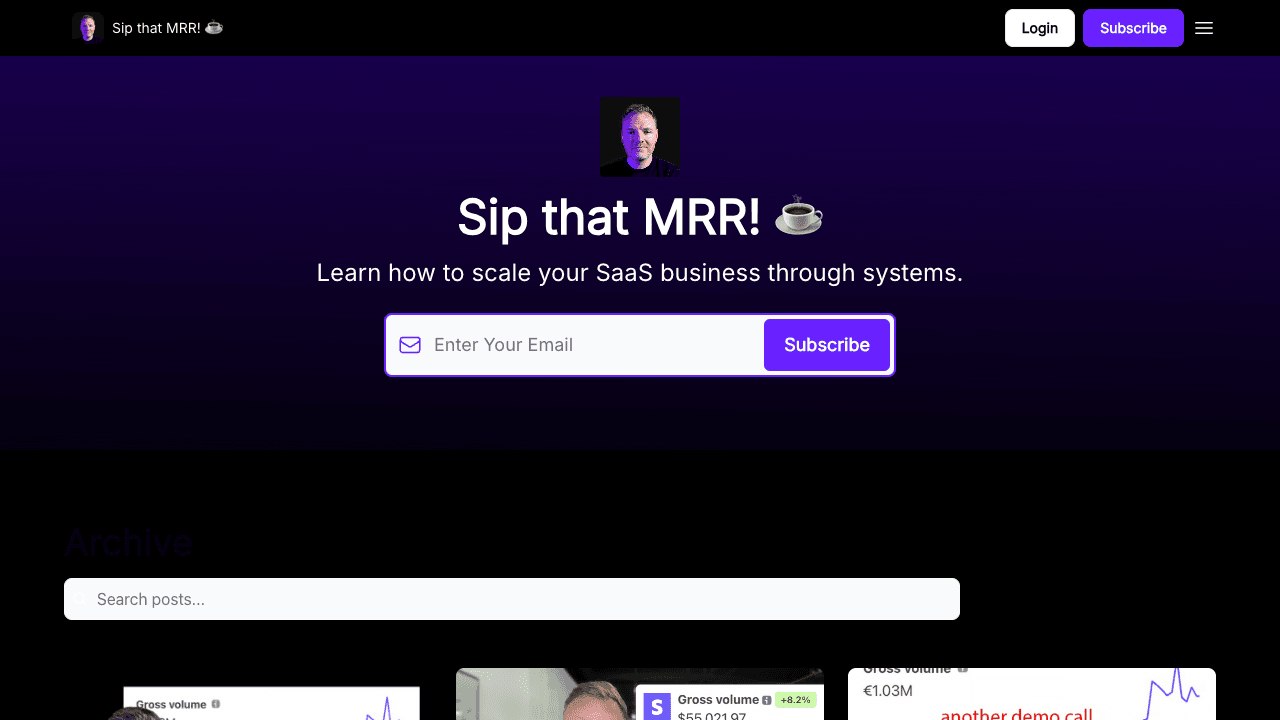 Screenshot of Sip that MRR!