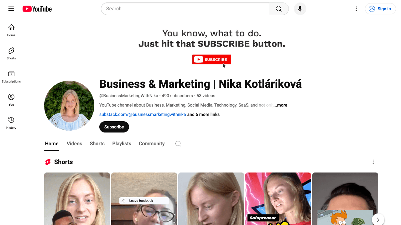 Screenshot of Business & Marketing | Nika Kotláriková