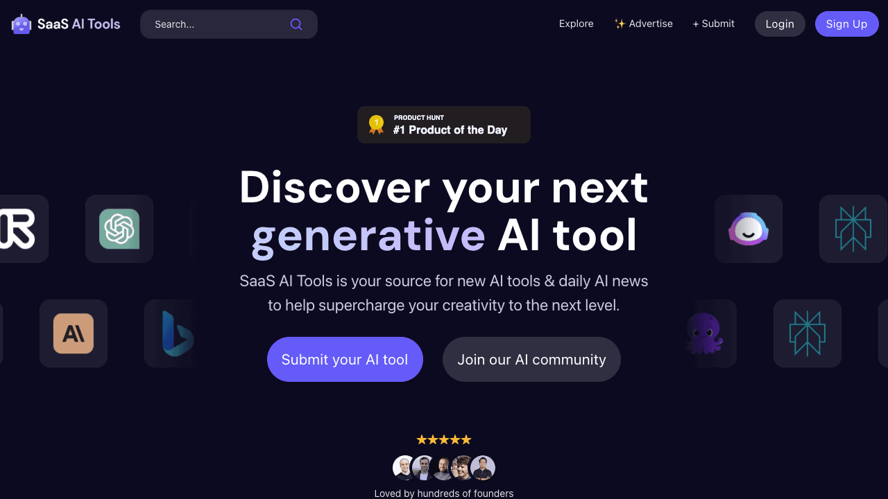 Screenshot of SaaS AI Tools